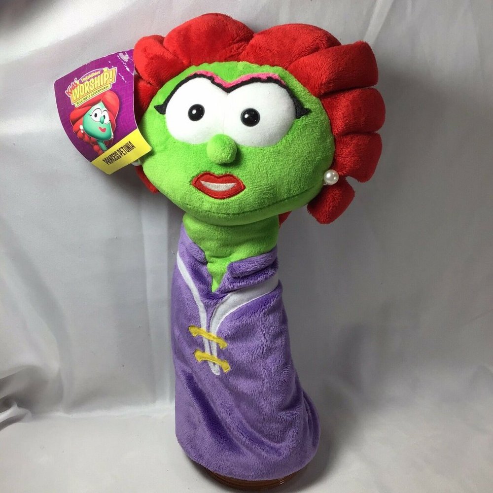 Princess Petunia Puppet Big Idea Worship Asparagus Plush Tag 2009 New Old Stock
